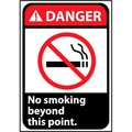 National Marker Co Danger Sign 14x10 Rigid Plastic - No Smoking Beyond This Point DGA7RB
